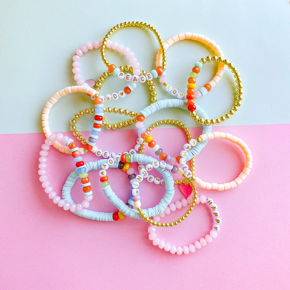 Vinyl Bead DIY Multi Strand Bracelet - Happy Hour Projects
