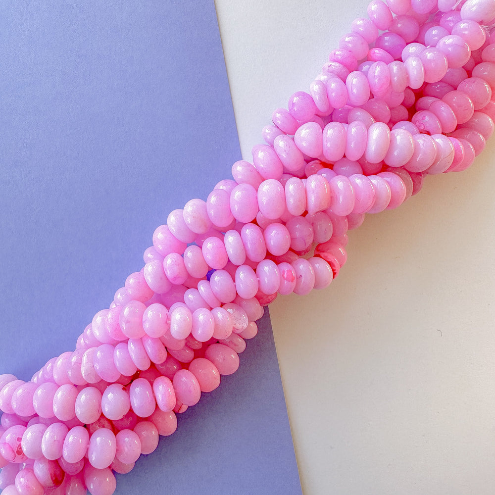 Order Pink Opal Shaded Smooth Roundelle Beads At Wholesale Price -- Jindal  Gems
