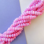 9mm Smooth Cotton Candy Pink Dyed Opal Rondelle Strand