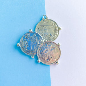 35mm Shiny Silver Coin Charm