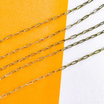 7mm Electroplated Distressed Silver Flat Paperclip Chain