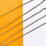 3mm Electroplated Distressed Silver Rolo Chain