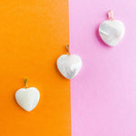 20mm Smooth Mother of Pearl Puffed Heart Charm