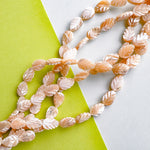 8mm Tan Mother of Pearl Leaf Strand