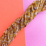4mm Boho Beach Faceted Round Agate Strand