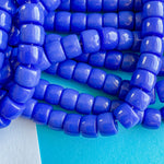 8mm Vivid Blue Glass Roller Strand