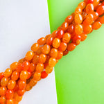 12mm Bright Orange Dyed Agate Barrel Strand