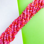 6mm Perfect Pink Agate Faceted Round Strand