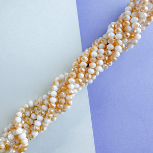 6mm Two-Tone Iridescent Camel Chinese Crystal Rondelle Strand