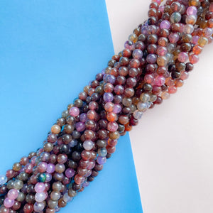 
                
                    Load image into Gallery viewer, 6mm Berry Brown Agate Round Strand
                
            