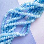 8mm Parisian Blue Smooth Dyed Jade Rondelle Strand