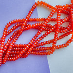 8mm Dyed Carnelian Agate Rondelle Strand