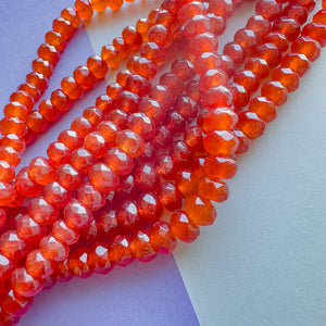 
                
                    Load image into Gallery viewer, 8mm Dyed Carnelian Agate Rondelle Strand
                
            