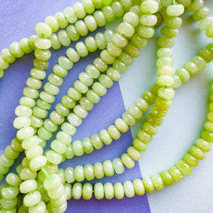 8mm Apple Green Faceted Dyed Jade Rondelle Strand