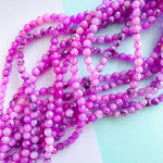 6mm Magenta Faceted  Agate Round Strand