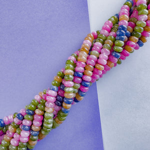 
                
                    Load image into Gallery viewer, 8mm Jewel Candy Smooth Dyed Jade Rondelle Strand
                
            