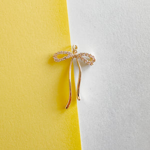 27mm Gold Pave Bow Charm