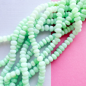 8mm Smooth Mint Green Dyed Opal Rondelle Strand