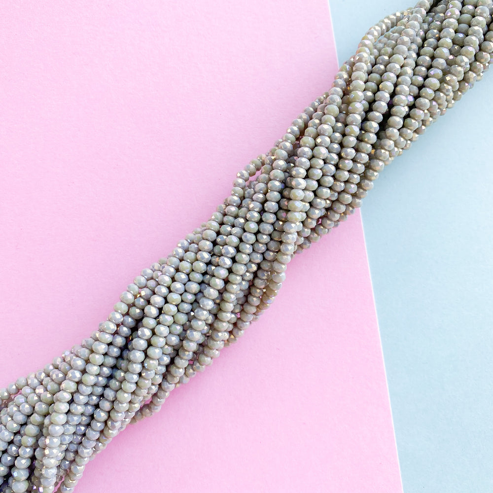 
                
                    Load image into Gallery viewer, 3mm Glittery Gray Faceted Chinese Crystal Strand
                
            