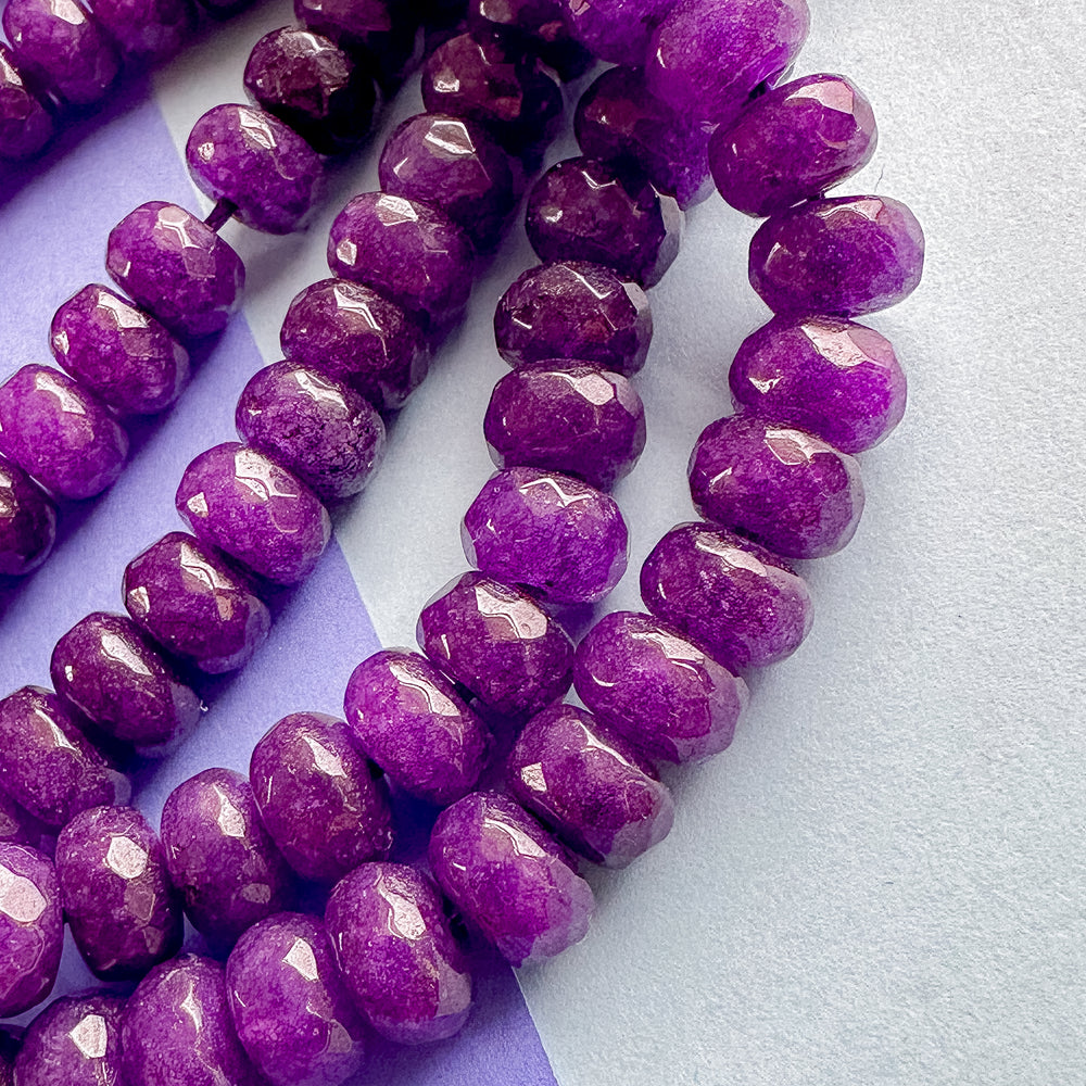 BONNY BOXX 1 Strand (150PCs) Natural 2 * 4mm Purple Agate Rondelle Beads, Natural BONNY BOXX 1 Strand (150PCs) Natural 2 * 4mm Purple Agate Rondelle Beads, Natural