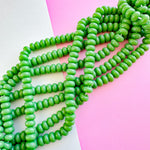 8mm Medium Green Glass Rondelle Strand