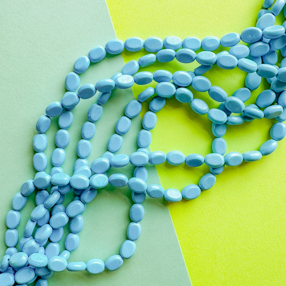 6mm Turquoise Howlite Oval Strand