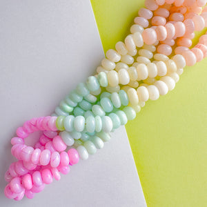 10mm Smooth Pastel Ombre Rainbow Dyed Opal Rondelle Strand