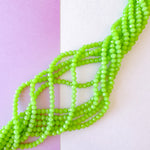 6mm Lime Green Faceted Crystal Rondelle Strand