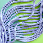 6mm Periwinkle Polymer Clay Rondelle Strand