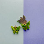 18mm Green Pearl Resin Butterfly Charm