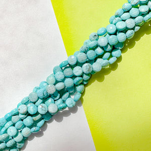 6mm Faceted Dyed Howlite Coin Strand
