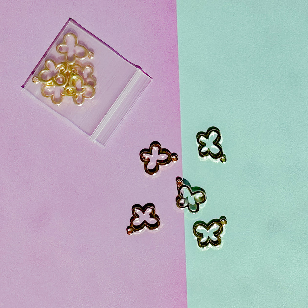 10mm Shiny Gold Butterfly Charm 5-pack