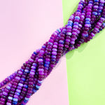 10mm Purple Party Smooth Dyed Jade Rondelle Strand