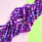 10mm Purple Party Smooth Dyed Jade Rondelle Strand