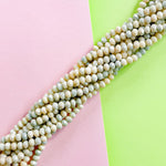 8mm Sandstone Swirl Diamond Crystal Rondelle Strand