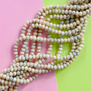 8mm Sandstone Swirl Diamond Crystal Rondelle Strand