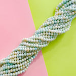 8mm Sea Mist Swirl Diamond Crystal Rondelle Strand