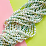8mm Sea Mist Swirl Diamond Crystal Rondelle Strand