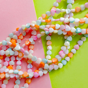 6mm Rainbow Mother of Pearl Heart Strand