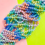 8mm Rainbow Faceted Rondelle Knotted Strand - Floral Tone