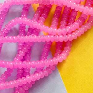 8mm Punchy Pink Glass Rondelle Strand