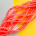 8mm Neon Coral Glass Rondelle Strand
