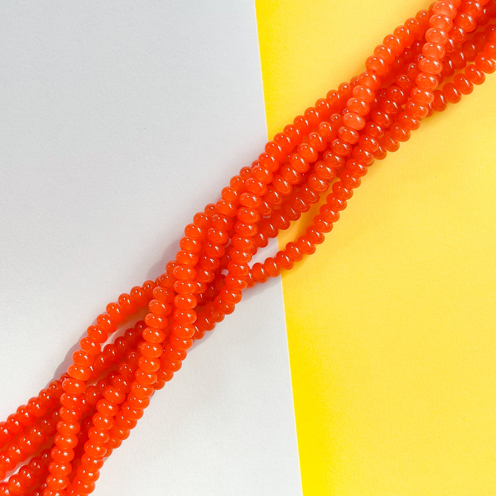 8mm Orange Spice Glass Rondelle Strand