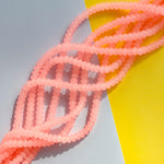 8mm Neon Peach Glass Rondelle Strand