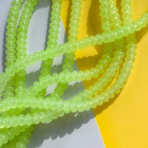 8mm Lime Light Green Glass Rondelle Strand