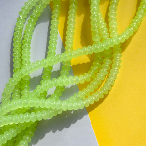 8mm Lime Light Green Glass Rondelle Strand