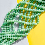 8mm Spearmint Swirl Diamond Crystal Rondelle Strand