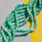 8mm Aqua Amazon Smooth Dyed Jade Rondelle Strand