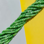 8mm Moss Green Smooth Dyed Jade Rondelle Strand
