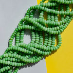 8mm Moss Green Smooth Dyed Jade Rondelle Strand